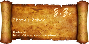 Zboray Zobor névjegykártya